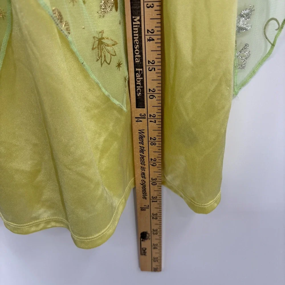 Disney Tiana Nightgown Kids Size 6 Green Yellow Princess Frog Glitter Sleepwear